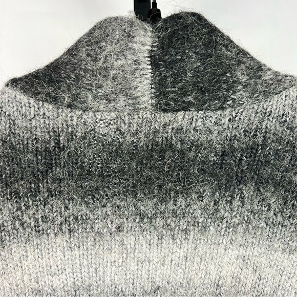 Michael Kors Cardigan Alpaca Wool Womans 1X Black Gray Ombre Chunky Knit Sweater - Picture 6 of 8
